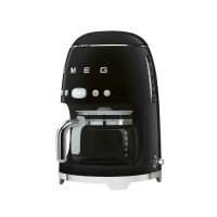 Капельная кофеварка Smeg DCF02BLEU, черный, стиль 50-х годов, 10 чашек, 1.4 л