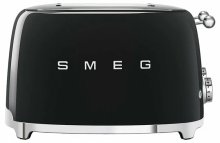 Тостер Smeg TSF03BLEU черный, 4 ломтика, корпус из нержавеющей стали, подогрев, размораживание, 6 уровней поджаривания